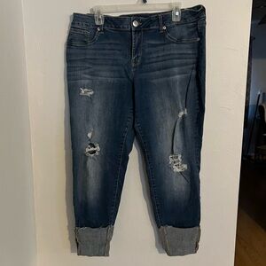Cropped Cuffed Jeans
